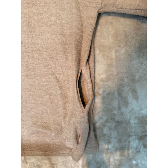 CHERISH Women Oatmeal Turtleneck Sweater Dolman Sleeve Casual Cozy Soft Pockets - Picture 3 of 8